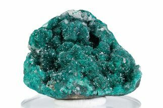 Sparkling Druzy Quartz Crystals on Dioptase - Sanda, Congo #379994