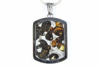 Sericho Pallasite Dog Tag Meteorite Pendant - Kenya #380533