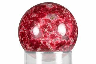 Vibrant Pink, Polished Thulite Sphere - Trondheim, Norway #380809