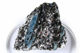 Fluorescent Kyanite & Garnet in Biotite-Quartz Schist - Russia #380679