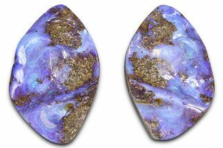 Flashy Blue/Green Boulder Opal Split Pair - Queensland, Australia #381630