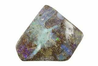 Colorful Polished Boulder Opal Specimen - Queensland, Australia #381781