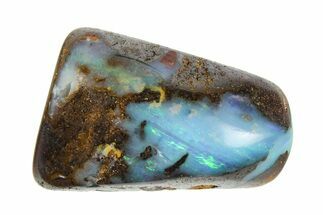 Flashy Polished Boulder Opal Specimen - Queensland, Australia #381811