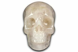 Realistic Rose Quartz Crystal Skull - Brazil #382122