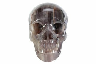Realistic, Banded Purple Fluorite Skull #382023
