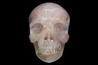 Realistic Rose Quartz Crystal Skull - Brazil #382039