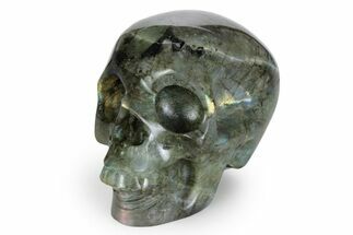Realistic, Polished Labradorite Skull - Madagascar #381954