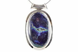 Stunning Malachite and Azurite Pendant - Sterling Silver #382509