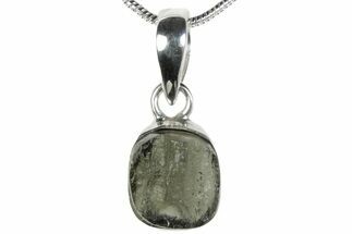Green Moldavite Tektite Pendant ( g) - Sterling Silver #382699