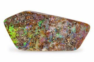 Flashy Polished Boulder Opal Specimen - Queensland, Australia #383705