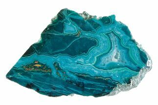 Polished Banded Chrysocolla Slice - Bagdad Mine, Arizona #383688