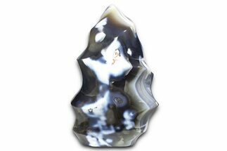 Polished Orca Agate Flame Sculpture - Madagascar #383883