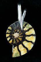 Moroccan Ammonite Fossil Pendant - Sterling Silver #21014