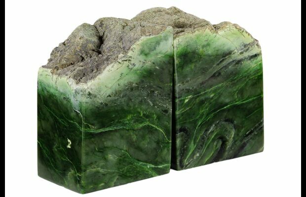 55 Tall Polished Jade Nephrite Bookends British Colombia - 